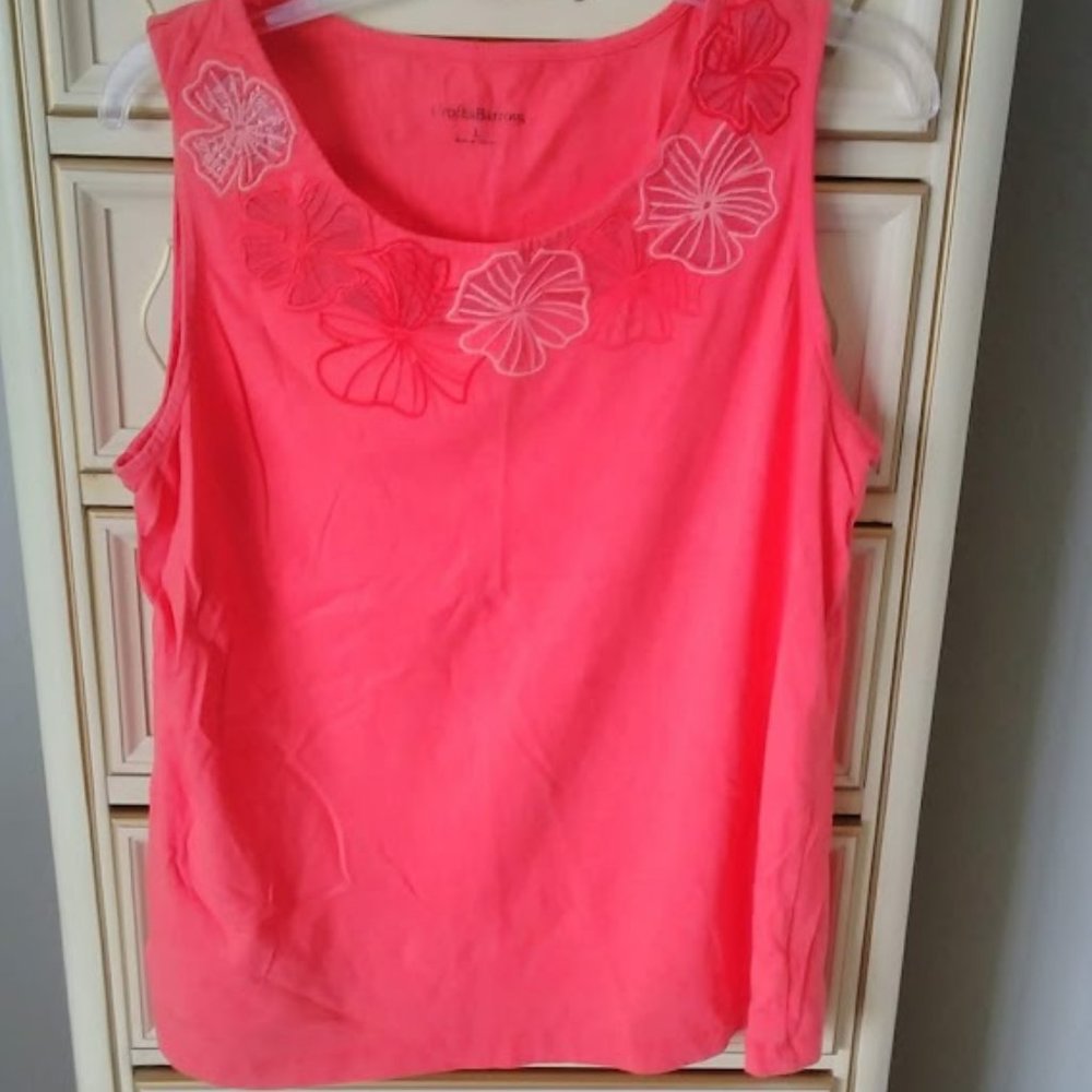 Tank Top with Floral Neckline- NEVER WORN